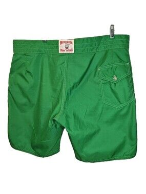 Vtg 90s USA Birdwell Beach Britches Board Shorts 40/9" Kelly Green Birdie Nylon